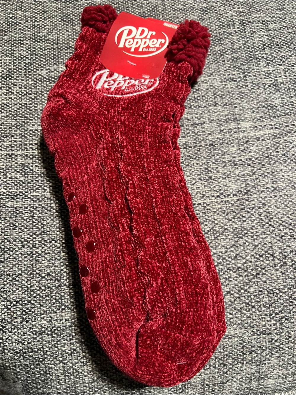 NWT Dr Pepper Quarter Crew Slipper Socks